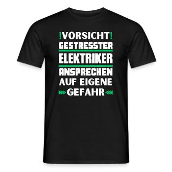 Gestresster Elektriker nicht ansprechen! - Männer T-Shirt - Schwarz - Vorne - AI Model Male 178 light (178cm)