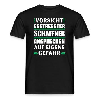 Don't talk to a stressed conductor! - Men's T-Shirt - black - Front - AI Model Male 178 light (178cm)