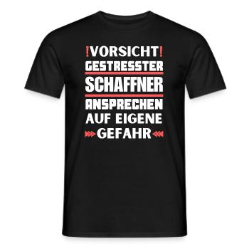 Don't talk to a stressed conductor! - Men's T-Shirt - black - Front - AI Model Male 178 light (178cm)