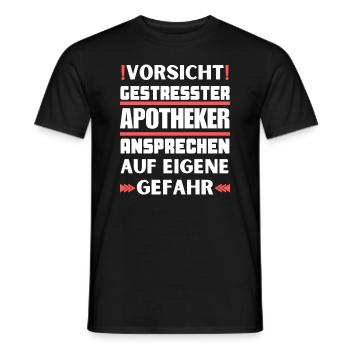 Don't talk to a stressed pharmacist! - Men's T-Shirt - black - Front - AI Model Male 178 light (178cm)