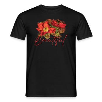 Beautiful Demeter Flowers - Men's T-Shirt - black - Front - AI Model Male 178 light (178cm)