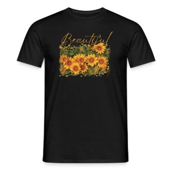Beautiful Amaterasu Flowers - Men's T-Shirt - black - Front - AI Model Male 178 light (178cm)