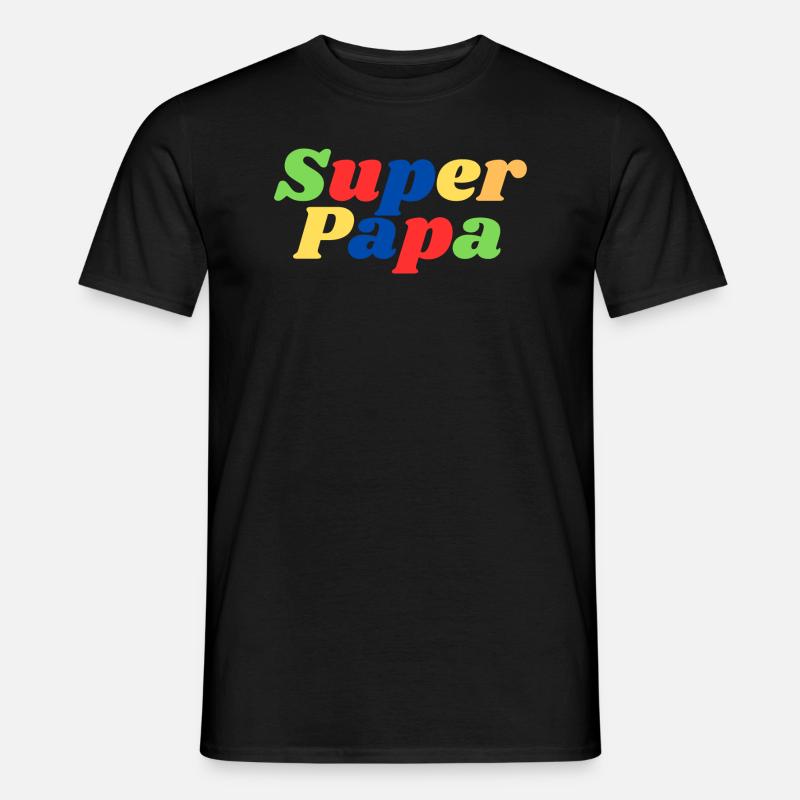 Super Papa - Männer T-Shirt - Schwarz