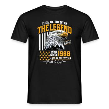 Vintage 1966 Homme Mythe Légende Anniversaire - T-shirt homme - noir - Devant - AI Model Male 178 light (178cm)