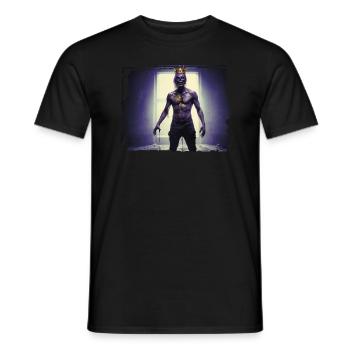 Portrait Ganzkörper-Zombie mit goldener Krone - Männer T-Shirt - Schwarz - Vorne - AI Model Male 178 light (178cm)