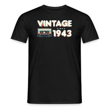 Musique Classique & Nostalgique Anniversaire - Vintage - T-shirt homme - noir - Devant - AI Model Male 178 light (178cm)