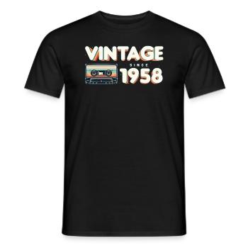 Vintage seit 1958 Nostalgik & Vintage Musik - Männer T-Shirt - Schwarz - Vorne - AI Model Male 178 light (178cm)