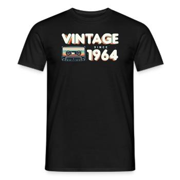 Vintage seit 1964 Nostalgik & Vintage Musik - Männer T-Shirt - Schwarz - Vorne - AI Model Male 178 light (178cm)