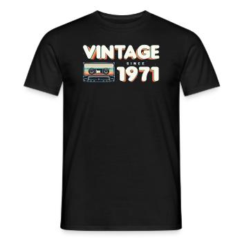 Rétro Vintage 1971 Nostalgique Anniversaire Hommes Femmes - T-shirt homme - noir - Devant - AI Model Male 178 light (178cm)