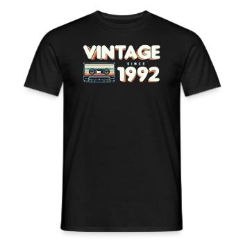 Rétro Vintage 1992 Nostalgique Anniversaire Hommes Femmes - T-shirt homme - noir - Devant - AI Model Male 178 light (178cm)