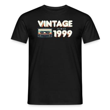 Rétro Vintage 1999 Nostalgique Anniversaire Hommes Femmes - T-shirt homme - noir - Devant - AI Model Male 178 light (178cm)