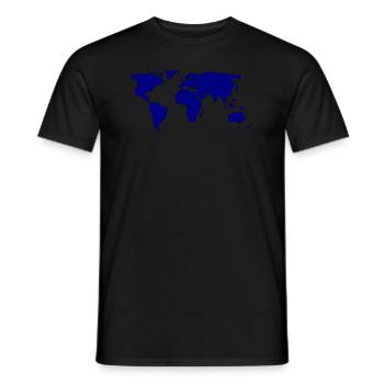 Weltkarte Navy Blau - Männer T-Shirt - Schwarz - Vorne - AI Model Male 178 light (178cm)