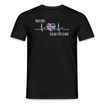 Mon cœur bat pour l’Islande la Scandinavie - T-shirt homme - noir - Devant - AI Model Male 178 light (178cm)