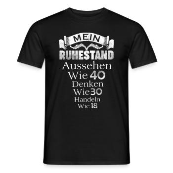 retirement - Men's T-Shirt - black - Front - AI Model Male 178 light (178cm)
