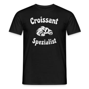 Boulanger croissant cuisson cadeau pâtisserie cuisson - T-shirt homme - noir - Devant - AI Model Male 178 light (178cm)