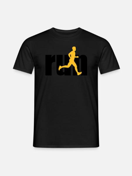 run man 2 colours - Men's T-Shirt - black