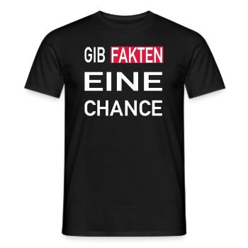 Gib Fakten eine Chance - Männer T-Shirt - Schwarz - Vorne - AI Model Male 178 light (178cm)