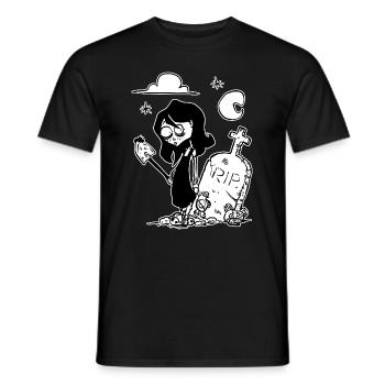 Gruselige Mädchen auf einem Friedhof - Männer T-Shirt - Schwarz - Vorne - AI Model Male 178 light (178cm)