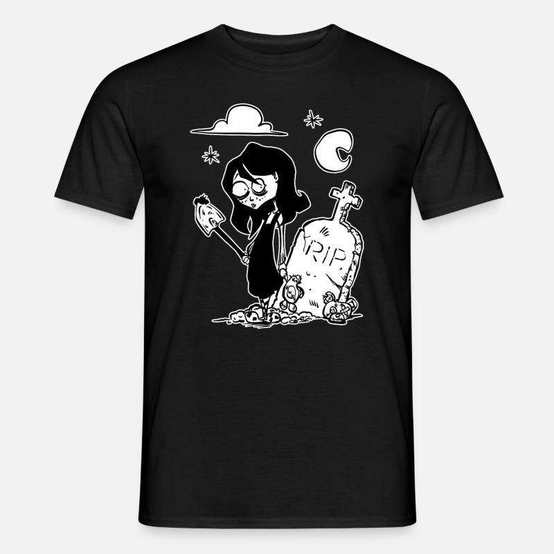 Gruselige Mädchen auf einem Friedhof - Männer T-Shirt - Schwarz