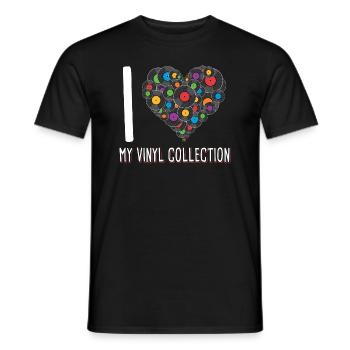 Love my vinyl collection / records - Men's T-Shirt - black - Front - AI Model Male 178 light (178cm)