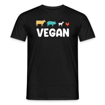 Vegan Tiere - Männer T-Shirt - Schwarz - Vorne - AI Model Male 178 light (178cm)