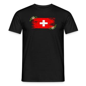 Drapeau suisse - T-shirt homme - noir - Devant - AI Model Male 178 light (178cm)