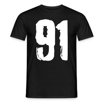 Maillot à 91 numéros - T-shirt homme - noir - Devant - AI Model Male 178 light (178cm)