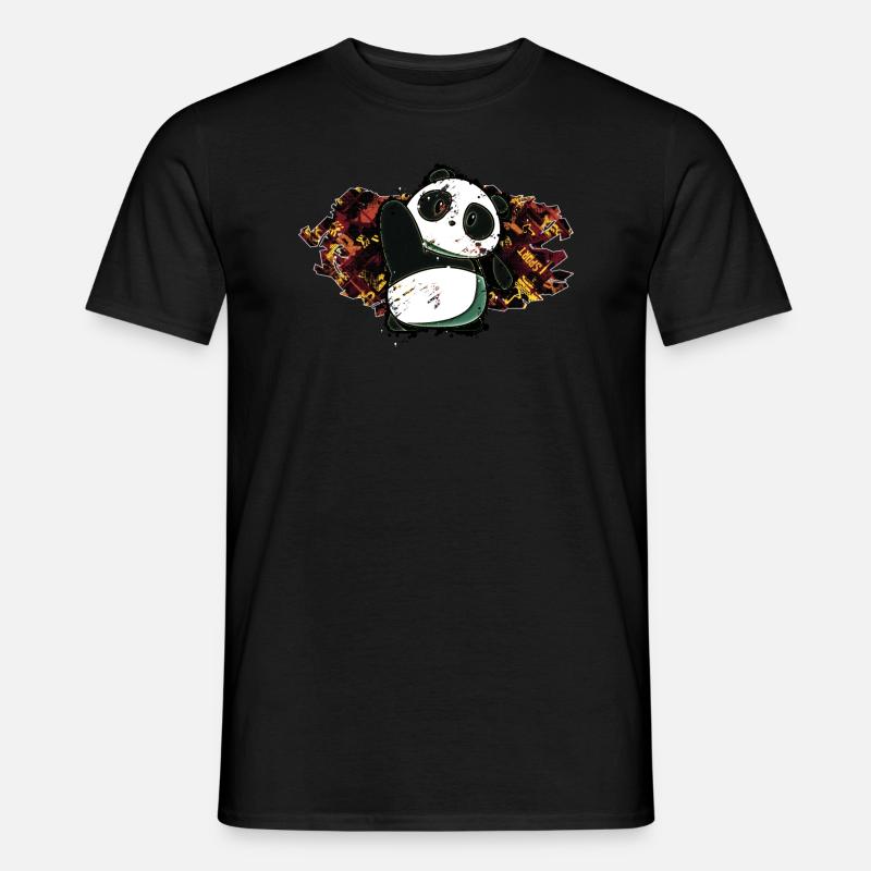 Panda - In Graffiti 3 - Männer T-Shirt - Schwarz
