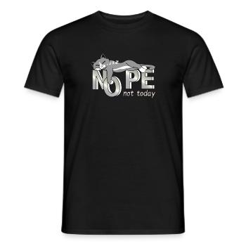 Katze, lustiger Nope Spruch für Katzenliebhaber - Männer T-Shirt - Schwarz - Vorne - AI Model Male 178 light (178cm)