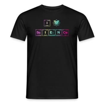 I LOVE SCIENCE - Système de perdiode d’éléments - T-shirt homme - noir - Devant - AI Model Male 178 light (178cm)