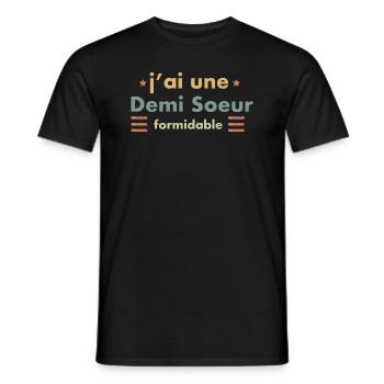 J'ai une demi soeur formidable - T-shirt homme - noir - Devant - AI Model Male 178 light (178cm)