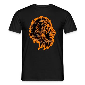 Lion's head symbol lion - Men's T-Shirt - black - Front - AI Model Male 178 light (178cm)
