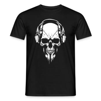 Skull Bart Headphones - Men's T-Shirt - black - Front - AI Model Male 178 light (178cm)
