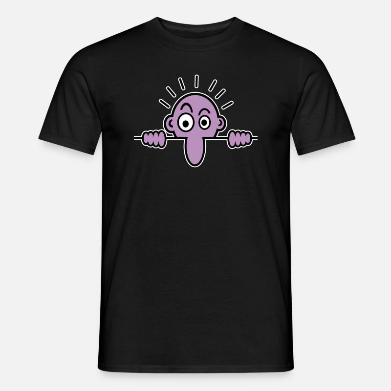 Mauermännchen lila - Männer T-Shirt - Schwarz