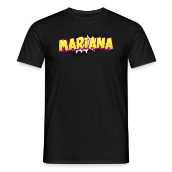 Mariana Custom Name Comic Book Style Pop Art, - Men's T-Shirt - black - Front - AI Model Male 178 light (178cm)
