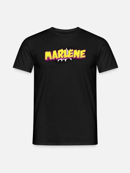 Marlene benutzerdefinierter Name Comic-Stil Pop-Art, - Männer T-Shirt - Schwarz