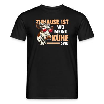 Kuh Bauernhof Kuhbauer Landwirt Rind Kühe - Männer T-Shirt - Schwarz - Vorne - AI Model Male 178 light (178cm)