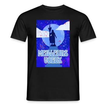 meilleurs voeux statue jeanne d'arc - T-shirt homme - noir - Devant - AI Model Male 178 light (178cm)