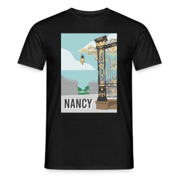 Nancy Stadt - Männer T-Shirt - Schwarz - Vorne - AI Model Male 178 light (178cm)