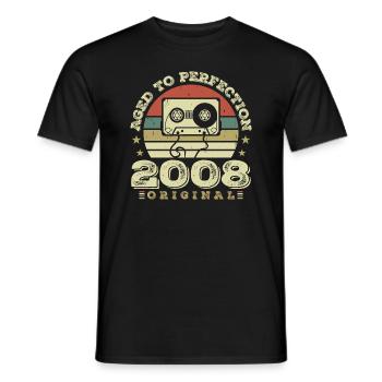 Original Vintage Jubiläumsgeschenkidee 2008 - Männer T-Shirt - Schwarz - Vorne - AI Model Male 178 light (178cm)