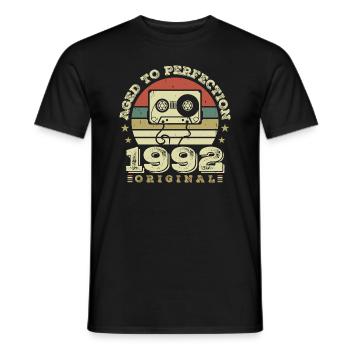 Original Vintage Jubiläumsgeschenkidee 1992 - Männer T-Shirt - Schwarz - Vorne - AI Model Male 178 light (178cm)