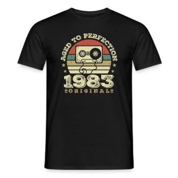 Original Vintage Jubiläumsgeschenkidee 1983 - Männer T-Shirt - Schwarz - Vorne - AI Model Male 178 light (178cm)