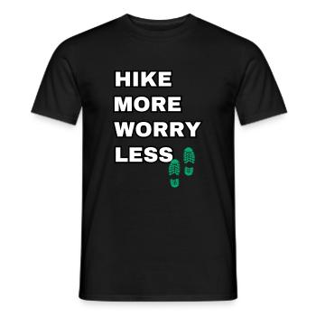 Hike more worry less - Men's T-Shirt - black - Front - AI Model Male 178 light (178cm)