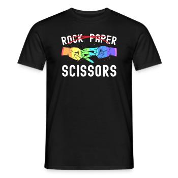 Lesbienne Fierté Rock Papier Ciseaux Drôle LGBTQ - T-shirt homme - noir - Devant - AI Model Male 178 light (178cm)