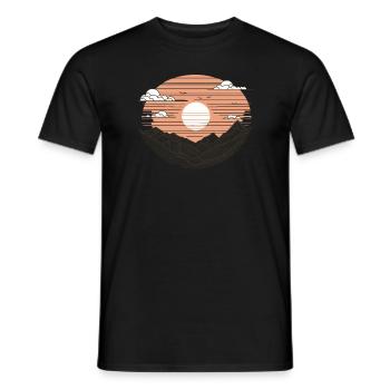Minimalistischer Sonnenuntergang in den Bergen - Männer T-Shirt - Schwarz - Vorne - AI Model Male 178 light (178cm)