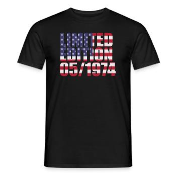 50th Anniversary Limited Edition USA 05/1974 - Men's T-Shirt - black - Front - AI Model Male 178 light (178cm)