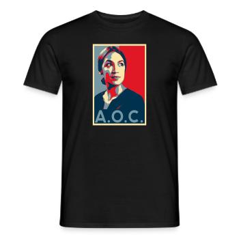AOC for President 2024 Alexandria Ocasio-Cortez - Men's T-Shirt - black - Front - AI Model Male 178 light (178cm)