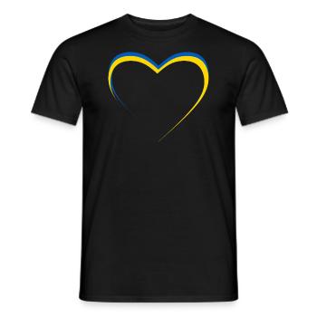 Ukraine Herz, blau gelb - Männer T-Shirt - Schwarz - Vorne - AI Model Male 178 light (178cm)