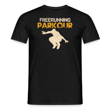 Freerunning Parkour Traceur Course Libre - T-shirt homme - noir - Devant - AI Model Male 178 light (178cm)