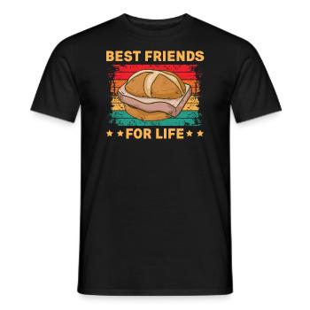 Leberkäse Best Friends for Life - Männer T-Shirt - Schwarz - Vorne - AI Model Male 178 light (178cm)